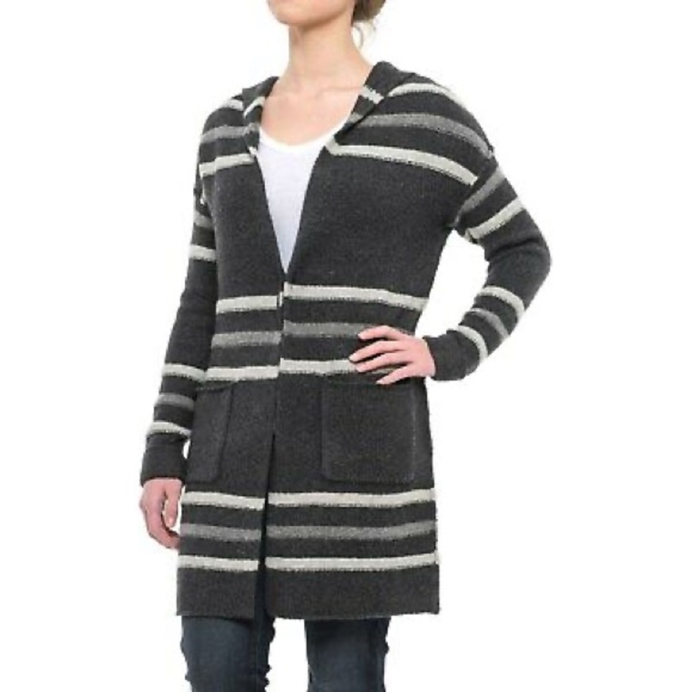TAHARI Wool Blend Hooded Cardigan Sweater